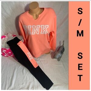 NWT VS PINK SWEATSHIRT AND LEGGINGS SET